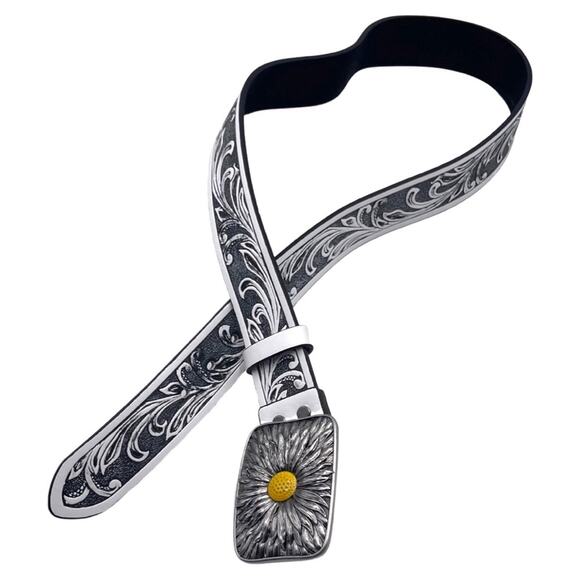 \'Daisy\' me rollin\' type of belt - embossed faux leather - boho western look main image 6